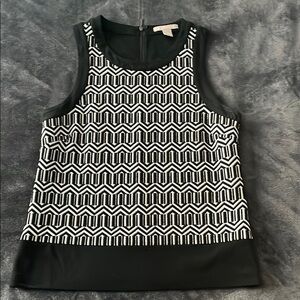Black and White Geometric Women's Top